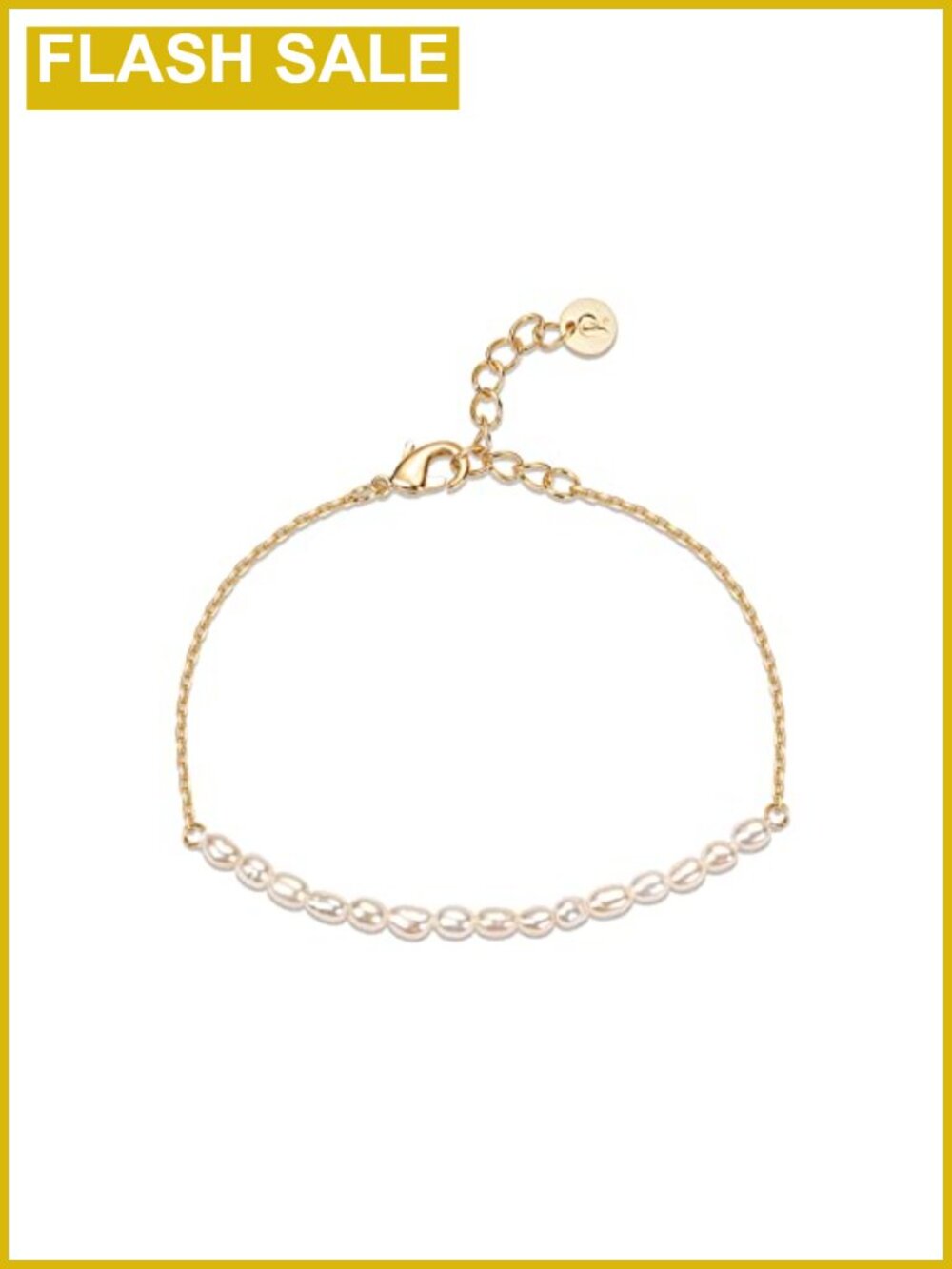 18K Gold Plated Freshwater Pearl Beaded Bracelet Dainty Stackable